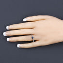 0.50 Carat Genuine Blue Sapphire 14K White Gold Ring-5