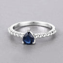 0.50 Carat Genuine Blue Sapphire 14K White Gold Ring-4