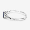 0.50 Carat Genuine Blue Sapphire 14K White Gold Ring-6