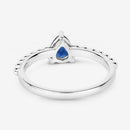 0.50 Carat Genuine Blue Sapphire 14K White Gold Ring-7