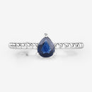 0.50 Carat Genuine Blue Sapphire 14K White Gold Ring-8