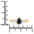 1.17 Carat Genuine Blue Sapphire and White Diamond 14K Yellow Gold Ring-3