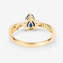 1.17 Carat Genuine Blue Sapphire and White Diamond 14K Yellow Gold Ring-7