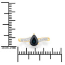0.89 Carat Genuine Blue Sapphire and White Diamond 14K Yellow Gold Ring-3