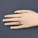 0.89 Carat Genuine Blue Sapphire and White Diamond 14K Yellow Gold Ring-5
