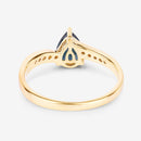 0.89 Carat Genuine Blue Sapphire and White Diamond 14K Yellow Gold Ring-7