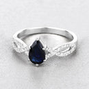 1.14 Carat Genuine Blue Sapphire and White Diamond 14K White Gold Ring-4