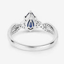 1.14 Carat Genuine Blue Sapphire and White Diamond 14K White Gold Ring-7
