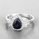 1.54 Carat Genuine Blue Sapphire and White Diamond 14K White Gold Ring-4