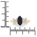 1.50 Carat Genuine Blue Sapphire and White Diamond 14K Yellow Gold Ring-3