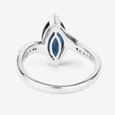 2.26 Carat Genuine Blue Sapphire and White Diamond 14K White Gold Ring-7