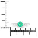 0.71 Carat Genuine Zambian Emerald and White Diamond 14K White Gold Ring-3