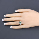 1.62 Carat Genuine Zambian Emerald and White Diamond 14K Yellow Gold Ring-5