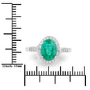 1.92 Carat Genuine Zambian Emerald and White Diamond 14K White Gold Ring-3