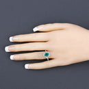 1.92 Carat Genuine Zambian Emerald and White Diamond 14K White Gold Ring-5