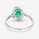 1.92 Carat Genuine Zambian Emerald and White Diamond 14K White Gold Ring-7