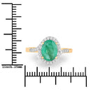 1.92 Carat Genuine Zambian Emerald and White Diamond 14K Yellow Gold Ring-3