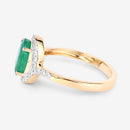 1.92 Carat Genuine Zambian Emerald and White Diamond 14K Yellow Gold Ring-6