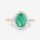 1.92 Carat Genuine Zambian Emerald and White Diamond 14K Yellow Gold Ring-8