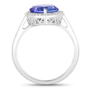 2.72 Carat Genuine Tanzanite and White Diamond 14K White Gold Ring-2