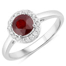 1.12 Carat Genuine Ruby and White Diamond 14K White Gold Ring-1