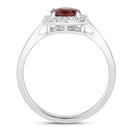 1.12 Carat Genuine Ruby and White Diamond 14K White Gold Ring-2