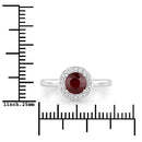 1.12 Carat Genuine Ruby and White Diamond 14K White Gold Ring-3