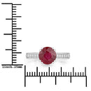 2.20 Carat Genuine Ruby and White Diamond 14K White Gold Ring-3