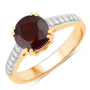 2.20 Carat Genuine Ruby and White Diamond 14K Yellow Gold Ring-1