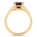 2.20 Carat Genuine Ruby and White Diamond 14K Yellow Gold Ring-2