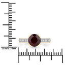 2.20 Carat Genuine Ruby and White Diamond 14K Yellow Gold Ring-3