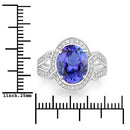 4.19 Carat Genuine Tanzanite and White Diamond 14K White Gold Ring-3