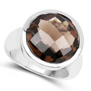 10.80 Carat Genuine Smoky Quartz .925 Sterling Silver Ring-6