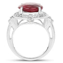 8.64 Carat Dyed Ruby & White Topaz .925 Sterling Silver Ring-5