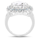 5.90 Carat Genuine Crystal Quartz and Swiss Blue Topaz .925 Sterling Silver Ring-6