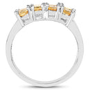2.67 Carat Genuine Yellow Sapphire and White Diamond .925 Sterling Silver Ring-6