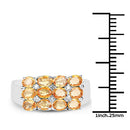 2.67 Carat Genuine Yellow Sapphire and White Diamond .925 Sterling Silver Ring-7