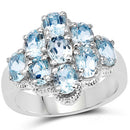 3.24 Carat Genuine Blue Topaz .925 Sterling Silver Ring-5
