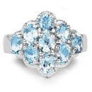 3.24 Carat Genuine Blue Topaz .925 Sterling Silver Ring-8