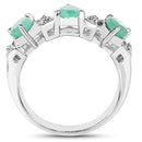 1.87 Carat Genuine Emerald and White Topaz .925 Sterling Silver Ring-6