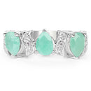 1.87 Carat Genuine Emerald and White Topaz .925 Sterling Silver Ring-7