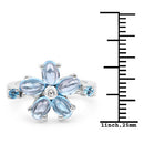 3.68 Carat Genuine Swiss Blue Topaz and White Topaz .925 Sterling Silver Ring-6