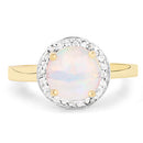 0.95 Carat Genuine Ethiopian Opal and White Topaz .925 Sterling Silver Ring-6
