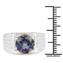 4.75 Carat Genuine Mystic Topaz .925 Sterling Silver Ring-7