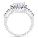 1.41 Carat Genuine Aquamarine & Tanzanite .925 Sterling Silver Ring-5
