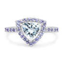 1.41 Carat Genuine Aquamarine & Tanzanite .925 Sterling Silver Ring-6