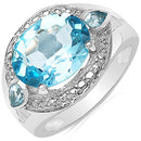 5.51 Carat Genuine Blue Topaz .925 Sterling Silver Ring-1