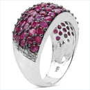 3.58 Carat Genuine Ruby & White Diamond .925 Sterling Silver Ring-6
