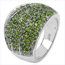 3.16 Carat Genuine Chrome Diopside .925 Sterling Silver Ring-4