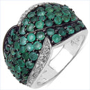 2.28 Carat Genuine Emerald & White Topaz .925 Sterling Silver Ring-4